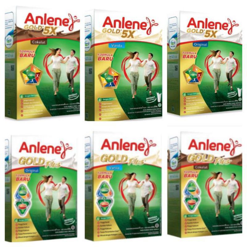 

Anlene Gold Plus Vanilla / Coklat / Original / Plain 125gr / 250gr / 650gr - Susu Bubuk Nutrisi Tulang Sendi