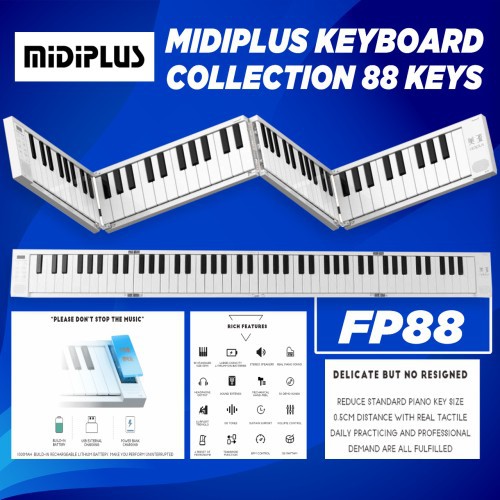 Midiplus FP88 Folding Piano Lipat 88 Keys Keyboard Midi Controller
