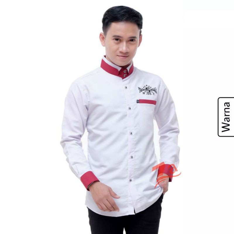  ATASAN  FASHION MUSLIM PRIA  DEWASA BAJU KOKO NU KERAH DOBEL 