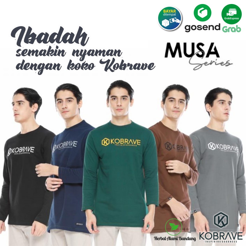 KOBRAVE Musa Series Baju Koko Kaos Sweater Muslim Pria Dewasa
