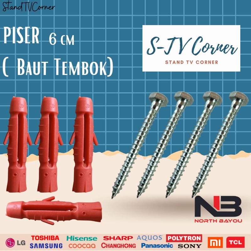 Baut tembok piser panjang 6 cm Impor high quality
