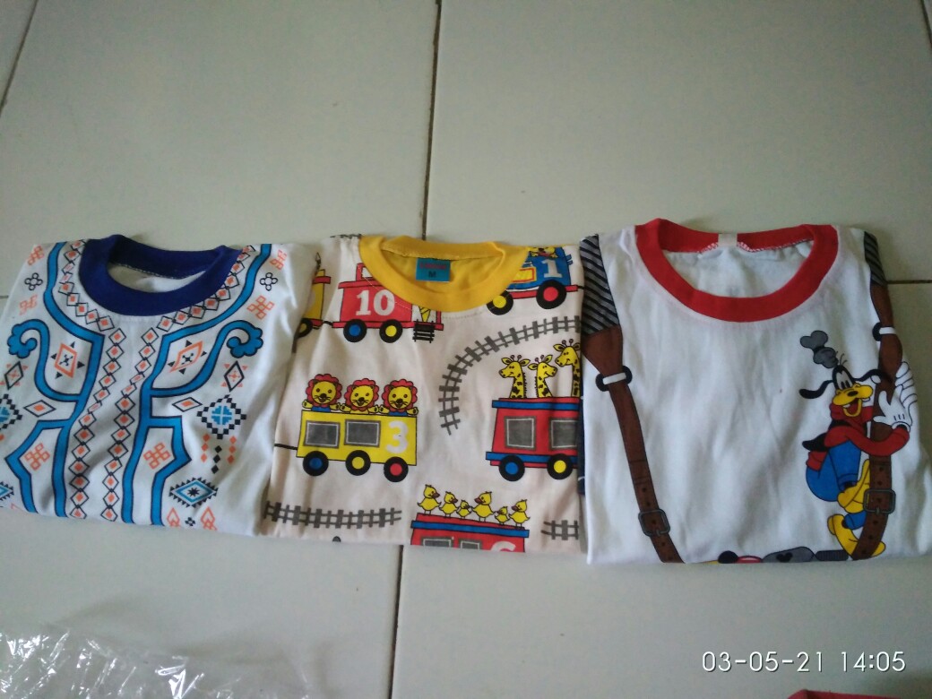 Setelan Baju Anak Anak Usia 6-24 Bulan Batik Koko Lis Biru