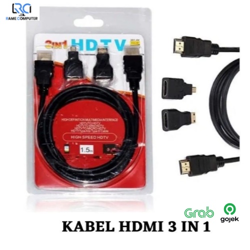 KABEL HDMI 3 IN 1 (HDMI + MINI HDMI + MICRO HDMI)