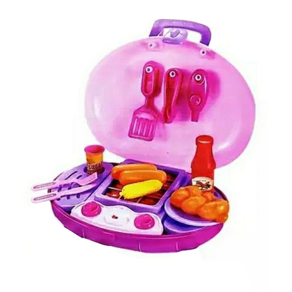 Mainan Anak Masak Masakan BBQ Koper 15 Pcs