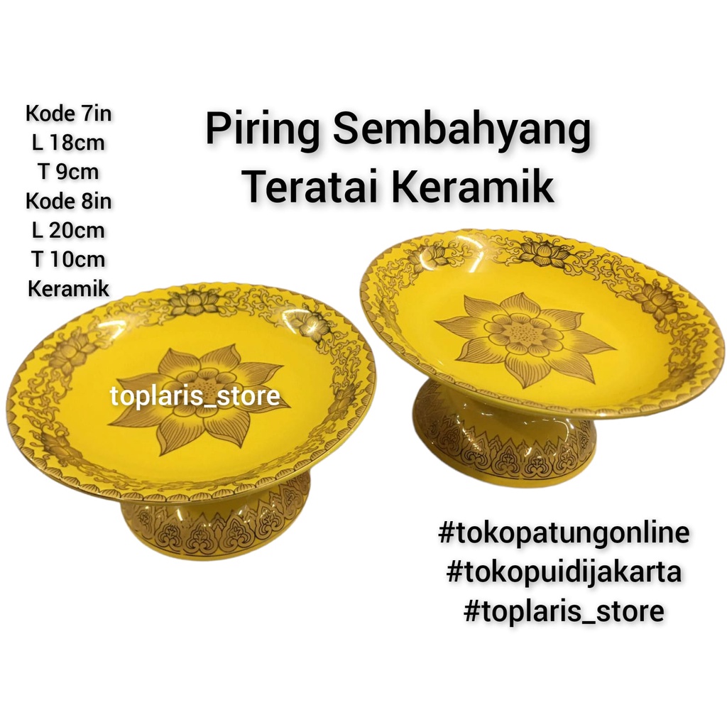 Piring Buah Keramik Teratai Kuning 022