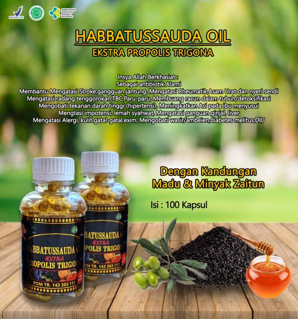 Habbatussauda Extra Propolis Trigona 100 &amp; 200 / Habbasyi Oil Propolis Trigona BPOM IMUNITAS TUBUH