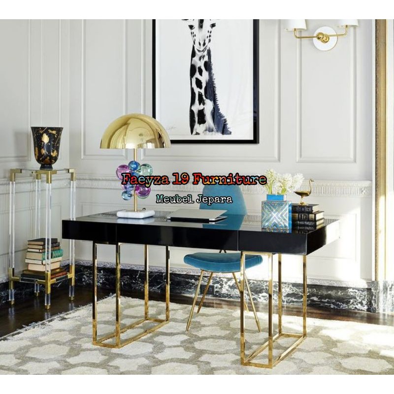 Set meja dan kursi kerja mosiaw Stainlesh