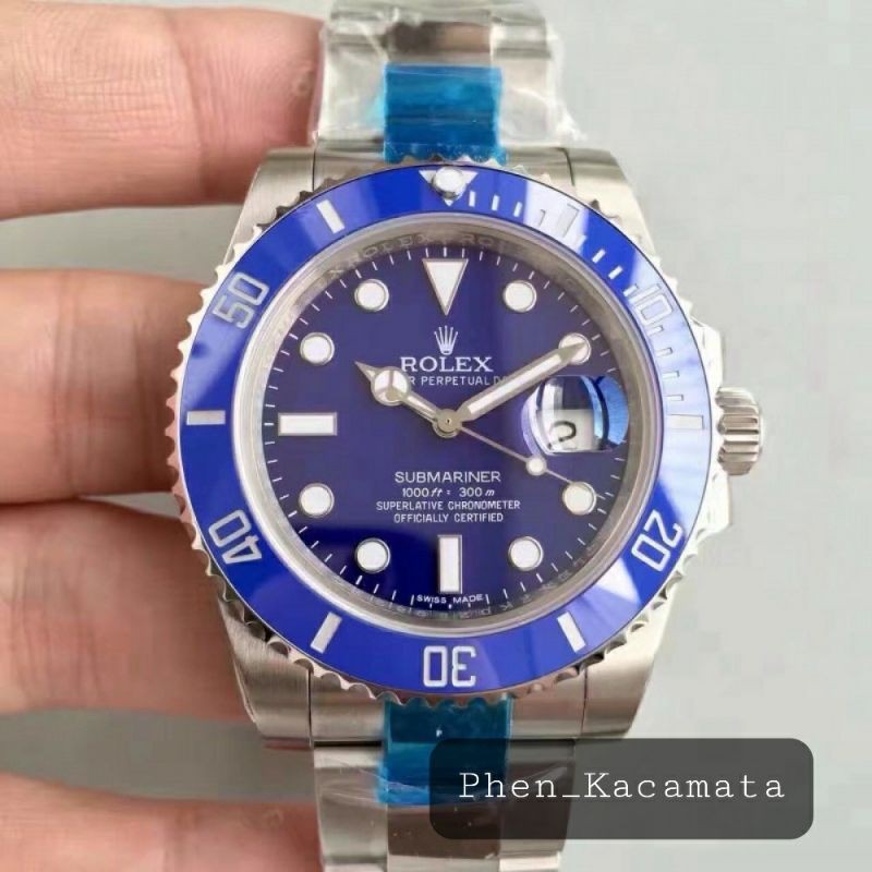 JAM TANGAN ROLEX SUBMARINER DATE 116619LBN OYSTERSTEEL BLUE DIAL SWISS ORI