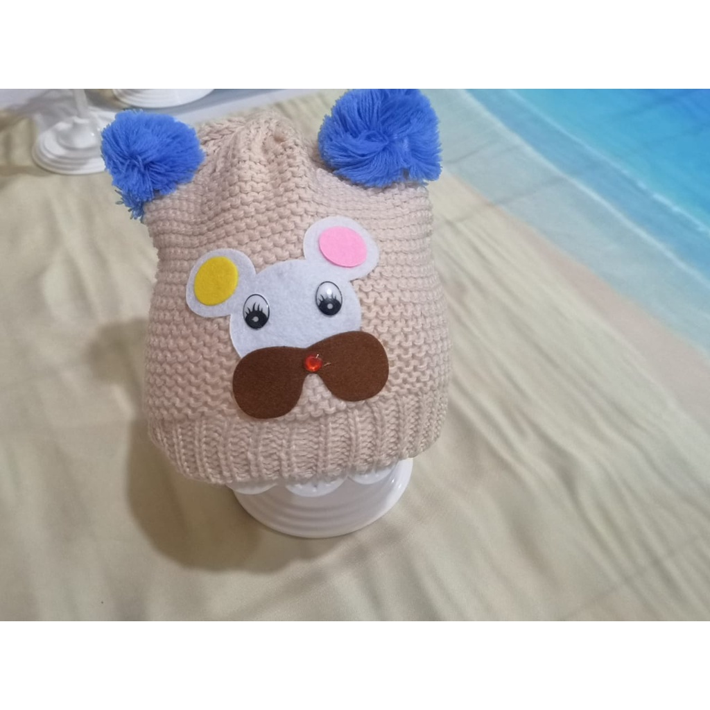 Topi Bayi / Topi Kupluk Harga 2pcs T 36 - Bayi usia 0-2 thn bahan rajut