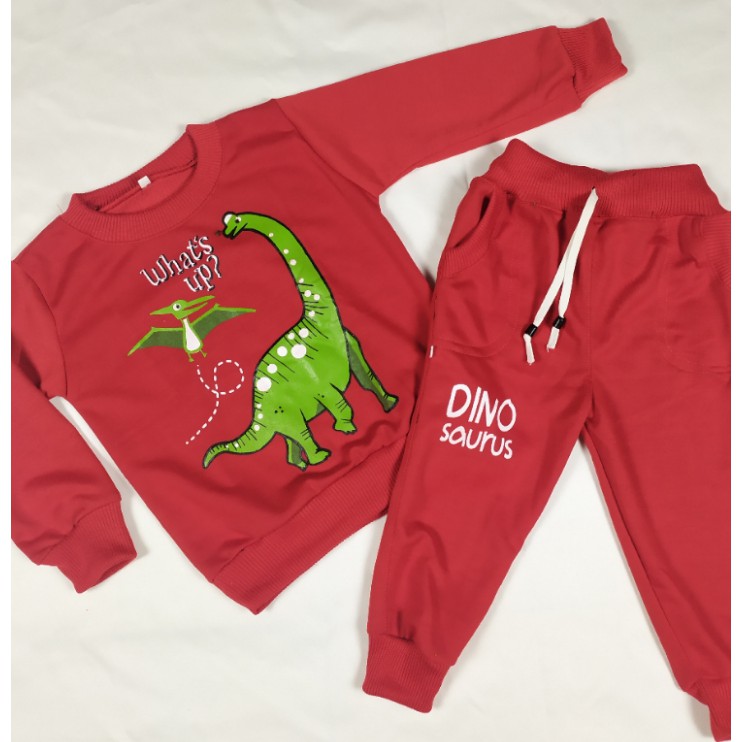 Sweater joger anak dinosaurus setelan anak terbaru murah 1-6Thn baju anak