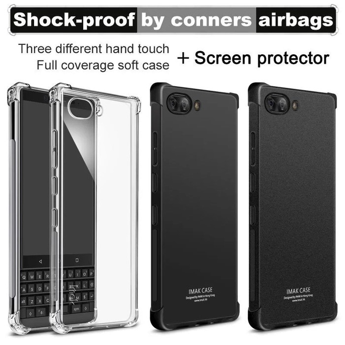 IMAK Jelly Case for Blackberry Keytwo Key2 Plus Screen Protector