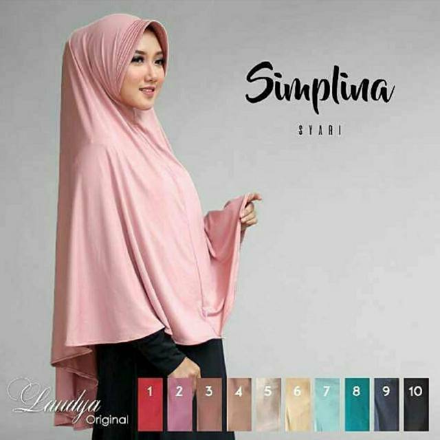 Jilbab simplina syari ori laudya / JIlbab Instan / Bergo Syari Simplina Hijab Instan-2