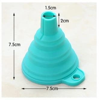 Corong air water silicone minyak oil flexible lipat portable silikon foldable botol susu anak baby