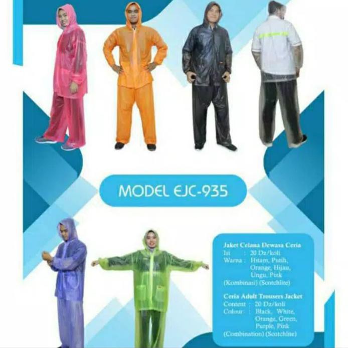 JAS HUJAN JAKET CELANA ELMONDO CERIA 935 SETELAN JAS HUJAN KARET MURAH - MULTICOLOUR