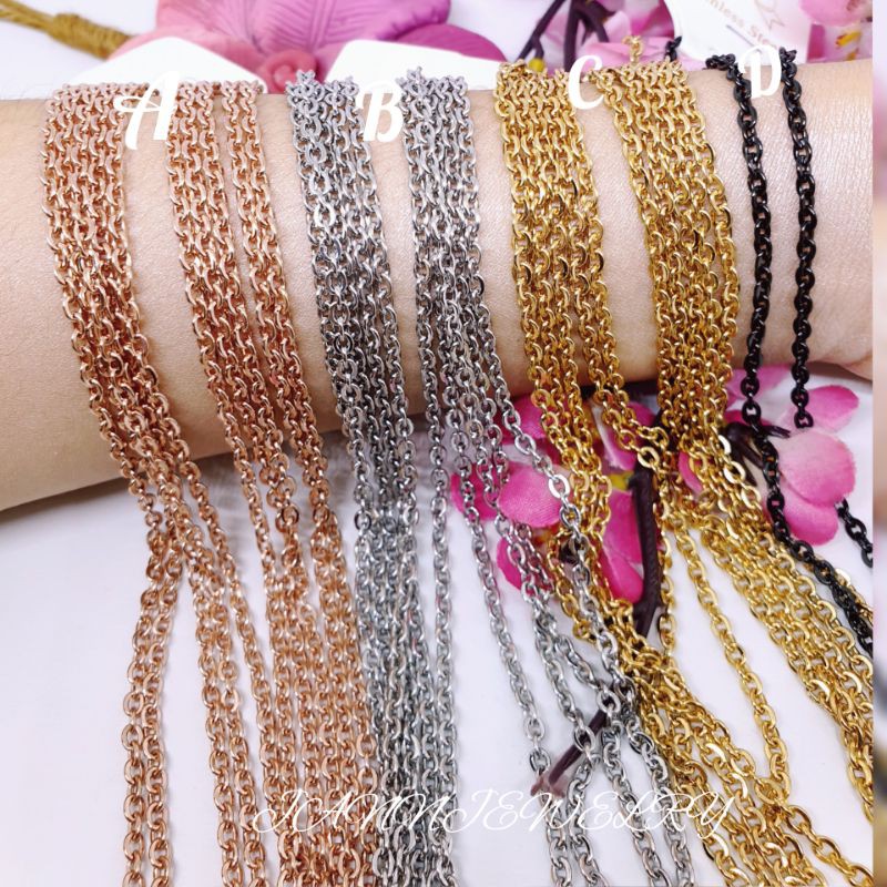 kalung panjang nori titanium asli anti karat uk 60Cm KP-19