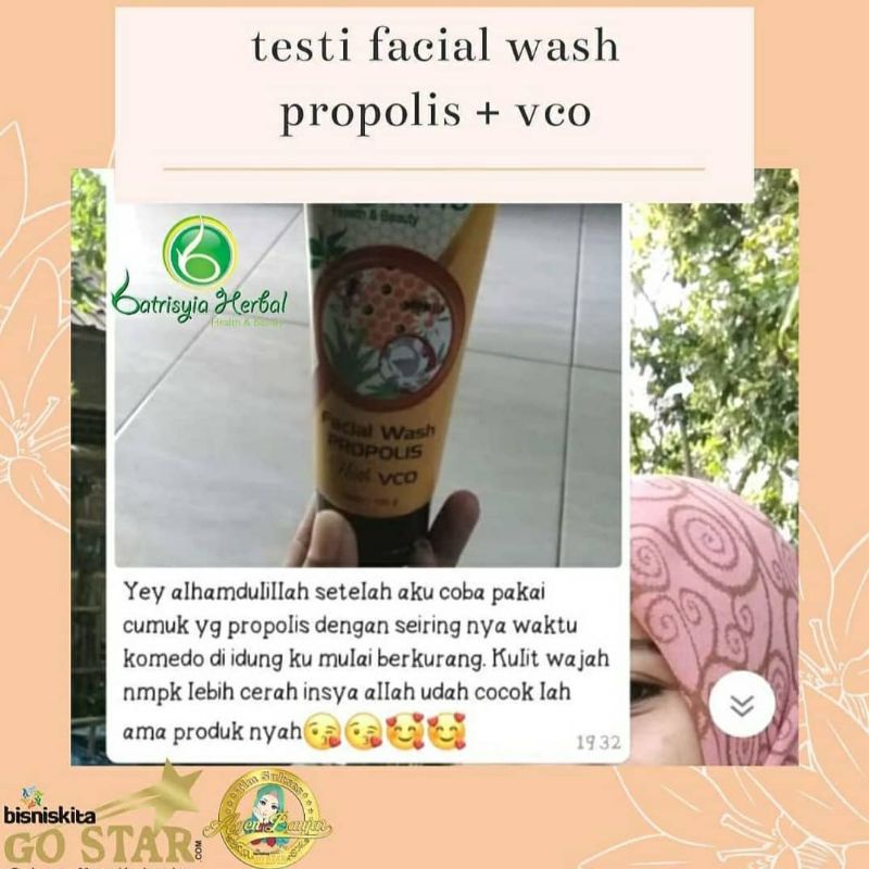 Facial wash propolis batrisyia/merapatkan pori pori/mencerahkan/menghilangkan jerawat dan bruntusan