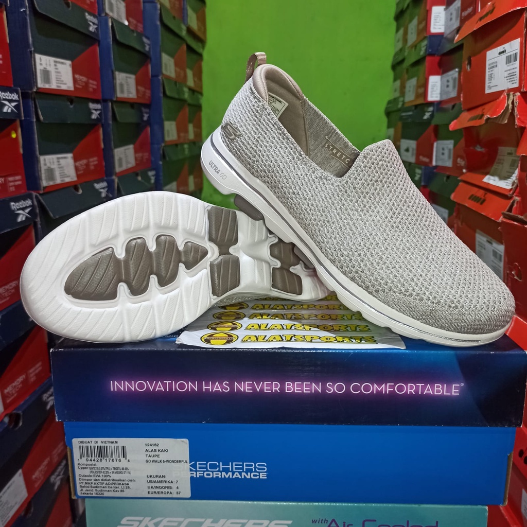 Skechers Go Walk 5 Wonderful 124162-TPE Sepatu Slip On Wanita OriginaL