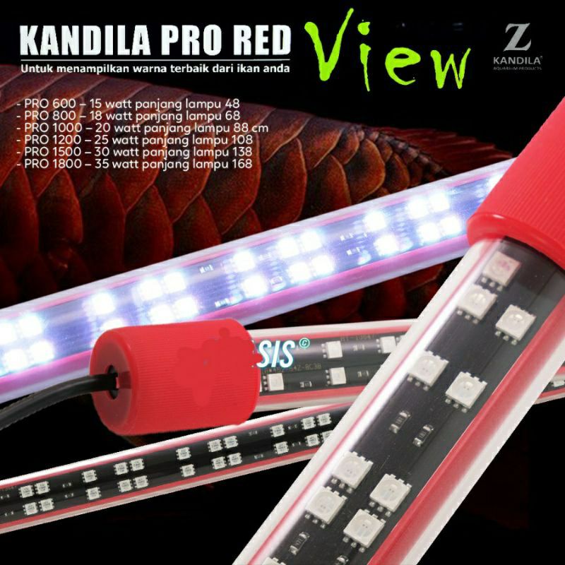 KANDILA PRO 800 RED VIRE SERIES 80CM 18W LAMPU LED T8 TANNING ARWANA DLL