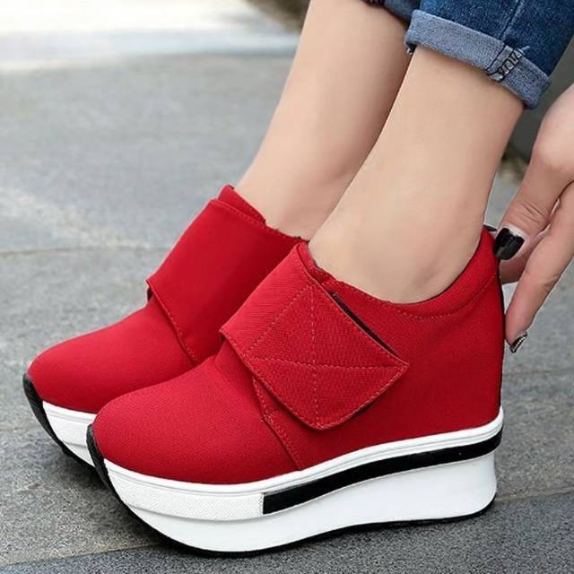 ZPT-Sepatu wedges tanpa tali wanita polos OF-72