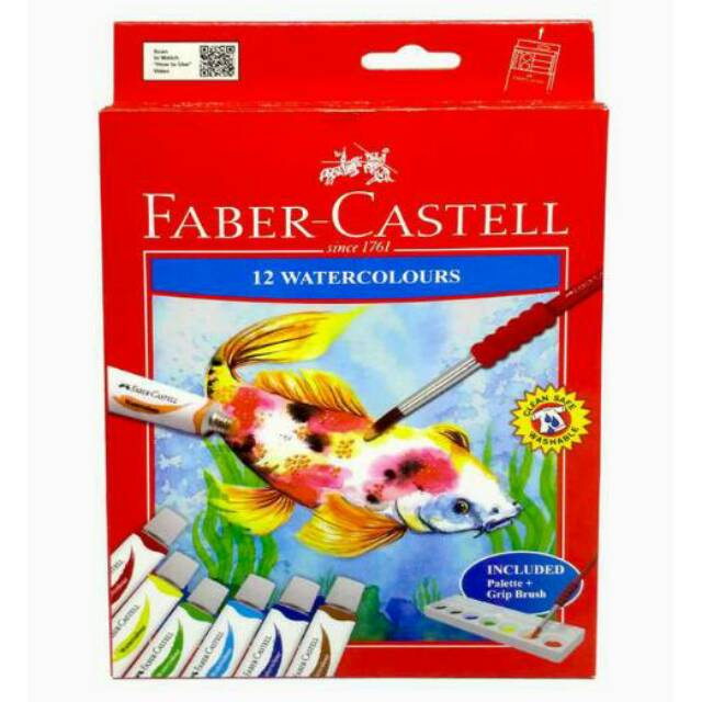 

Cat Air Water Colour Faber Castell Set 12 Warna Free Palet Dan Kuas grip