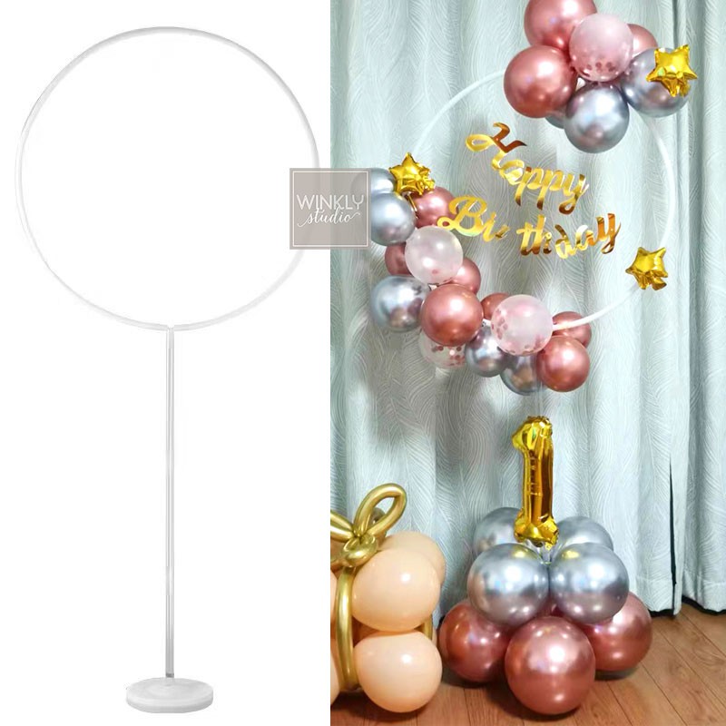 1 Set Stand Balon Ring Bulat Tinggi 170cm / Dekorasi Balon Bentuk Bulat / Round Standing Balloon