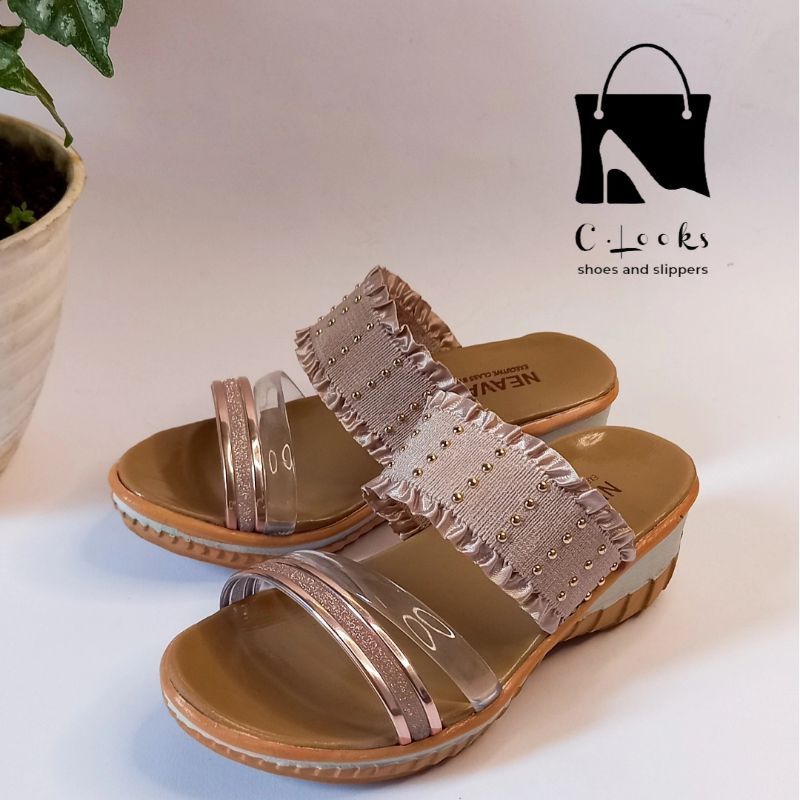 Sandal Anak Perempuan Wedges Jelly Renda| Hak 4,5 cm