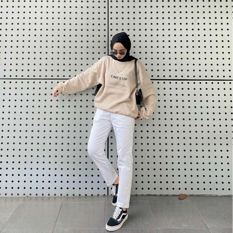 SWEATER WANITA - TIMES UP SWEATER - ATASAN WANITA - SWEATER FLEECE - PAKAIAN TERLARIS - KOREAN STYLE