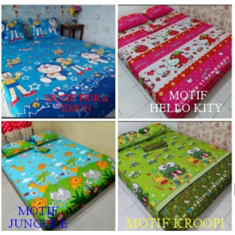 SPREI KARAKTER JUNGGLE TERLARIS  uk 12OX200_160X20 /180X200 MOTIF BONITA