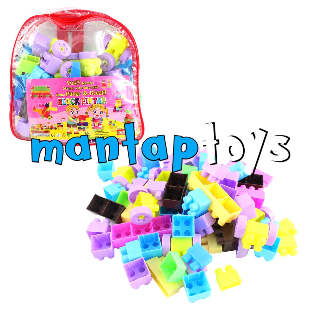 Jual MANTAPTOYS MAINAN ANAK EDUKASI BLOCK SUSUN TAS BLOCK PINTAR ISI 80 ...