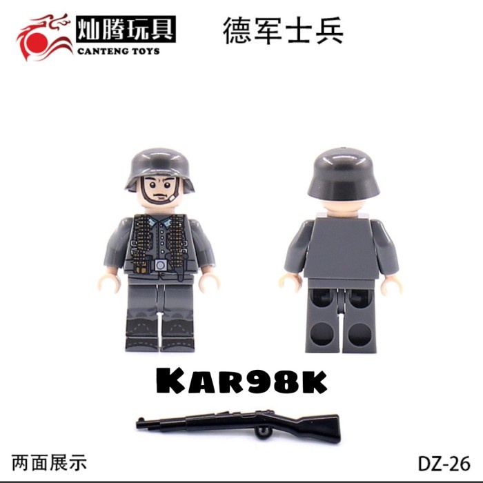 Bagus Lego Minifigure Army Nazi German Soldier World War 2 Tentara Hemat