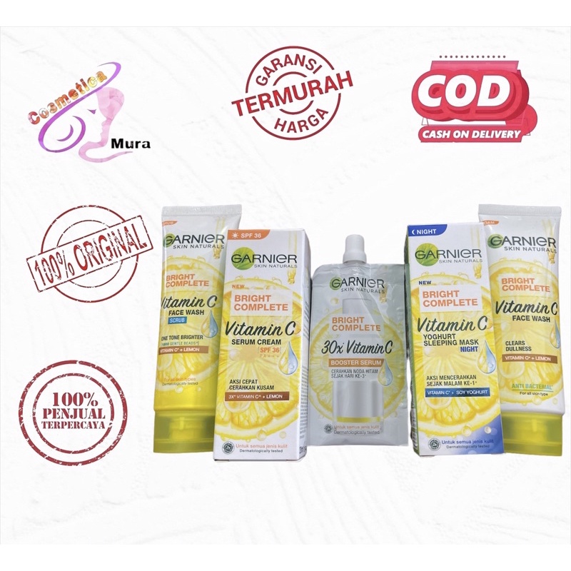 paket lengkap 5in1 garnier light complete -- paket perawatan wajah garnier light complete