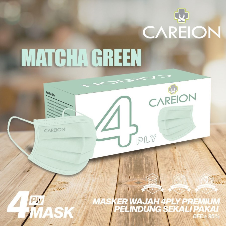 Masker 4ply CAREION Disposable Mask Face Mask 4 Ply isi 50 Pcs