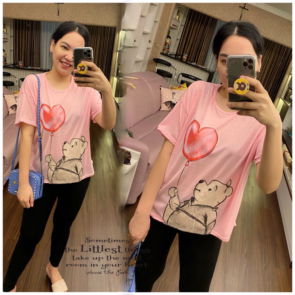 VS GG - ASLI JUMBO baju atasan KAOS JUMBO - big size POOH LOVE - konveksimurah