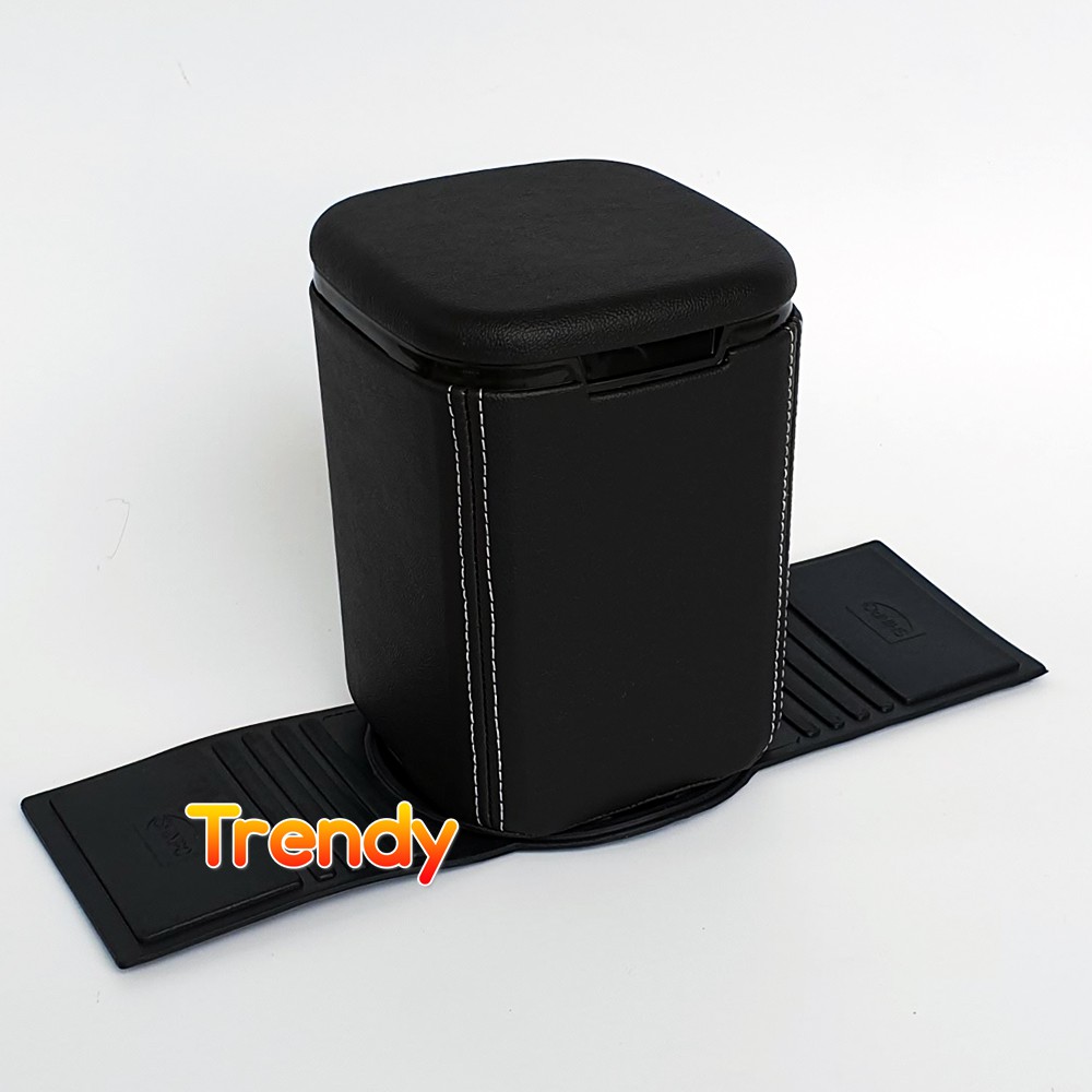 Tempat Sampah Mobil Kulit Trendy - Hitam