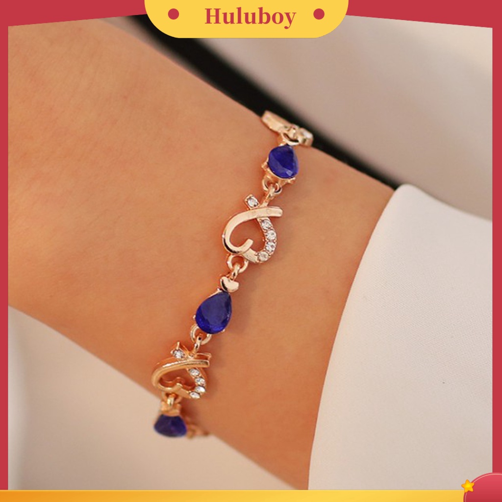 Hu Hu Hu Hu Hu Alat Bantu Pasang Kacamata♡ Gelang Rantai Bentuk Hati Aksen Berlian Imitasi Warna-Warni Bahan Zinc Alloy Untuk Wanita