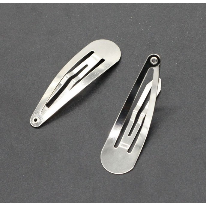 10pcs / lot Jepit Rambut Bentuk Drop Warna Silver Metalik Untuk Wanita