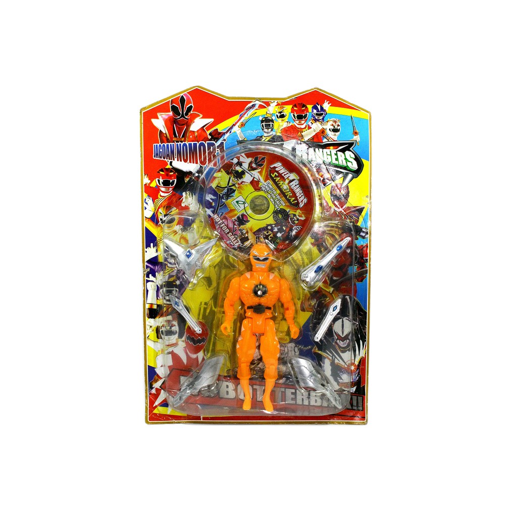 Power ranger warna kuning + VCD + aksesoris