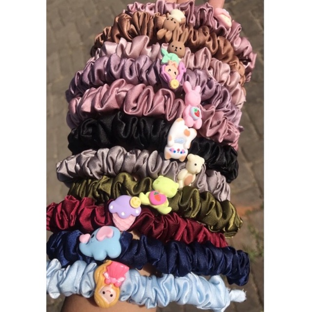 Bando Scrunchie Anak Clay / Bando Scrunchie Mini / Souvenir ulang tahun anak / Bando korea anak clay