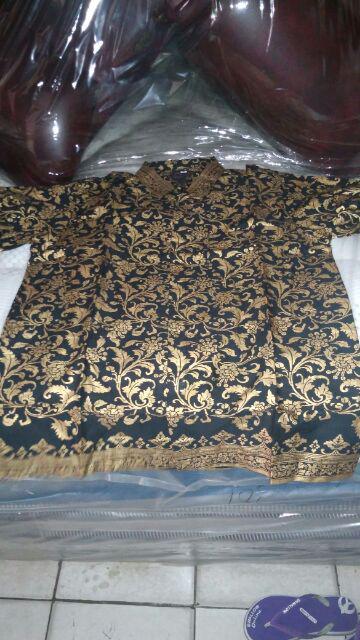 Setelan Batik Sarimbit Gamis Big Size Jumbo Size Fit Xxl Ld 120 Cm + Kemeja Batik Ld 120 Cm Fit Xxl
