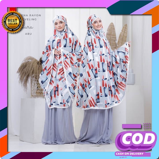 Mukena Cap Terusan Lajuran Dewasa Batik Wanita Pekalongan Warna Cerah  Belimukena Premium - Mukena