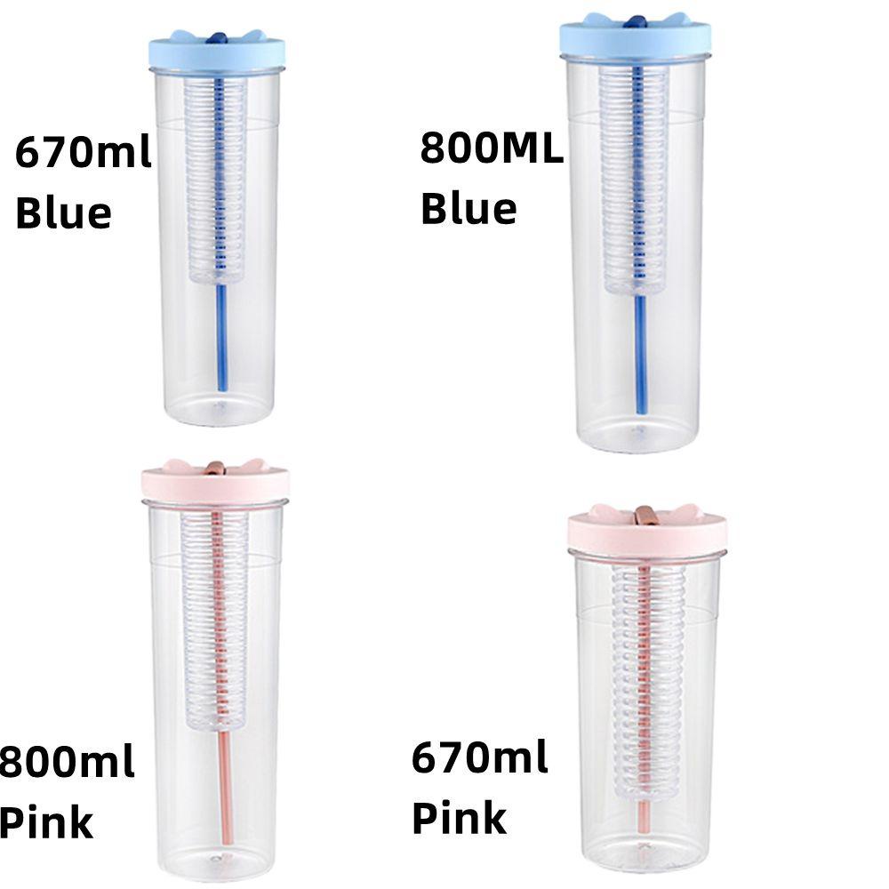 SOLIGHTER 670/800ML Straw Cup Cute Transparent Outdoor Cups Filter