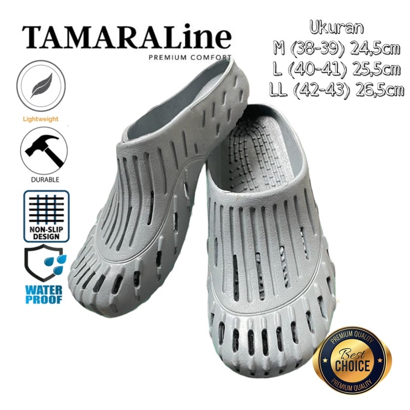 Sepatu Sandal Selop Slide Slip on Karet Pria Dewasa / Remaja - TAMARALINE 178 / Bahan Premium Lentur Empuk Ringan Kuat Anti Slip Anti Air / Model Sporty Santai Rumah Kerja Outdoor Kamar Mandi  Murah Original