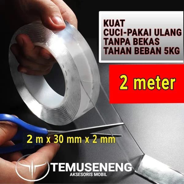 

NANO TAPE 2M x 30MM DOUBLETAPE BENING DOUBLE SELOTIP PLESTER ACRILYC