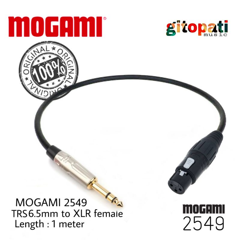 MOGAMI 2549 TRS 6.5mm to XLR female 1 meter