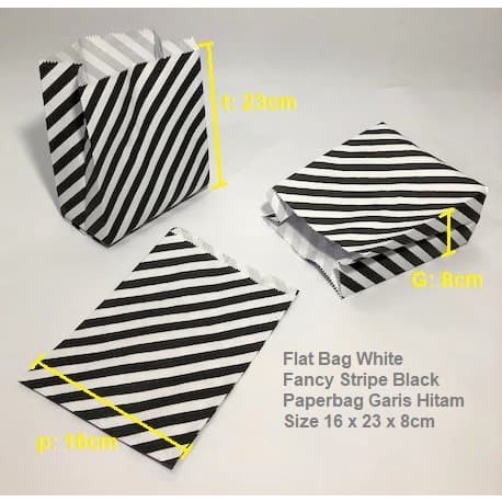 

NEW Paperbag Flat Kantong Kertas Warna Hitam Garis (L) Souvenir