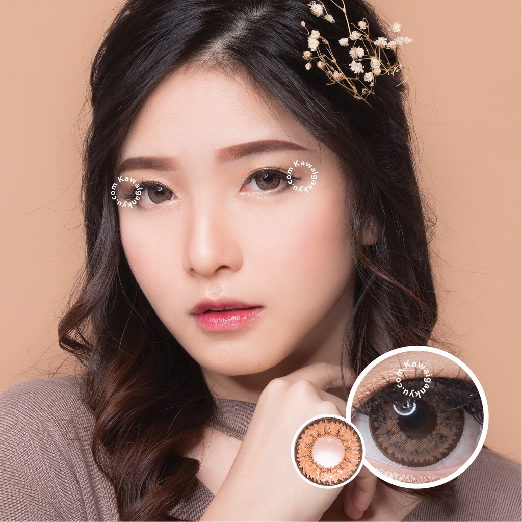 KawaiGankyu Softlens - Princess I-Pear Brown (1botol)