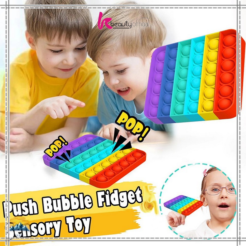 KB-M131 Mainan Pop It Rainbow Shape Fidget Push Pop It Bentuk Bulat Tik Tok / Pop Its Mainan Anak-8