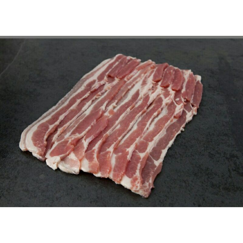 

Streaky Bacon 1 kg Babi Asap Bali Pork Frozen