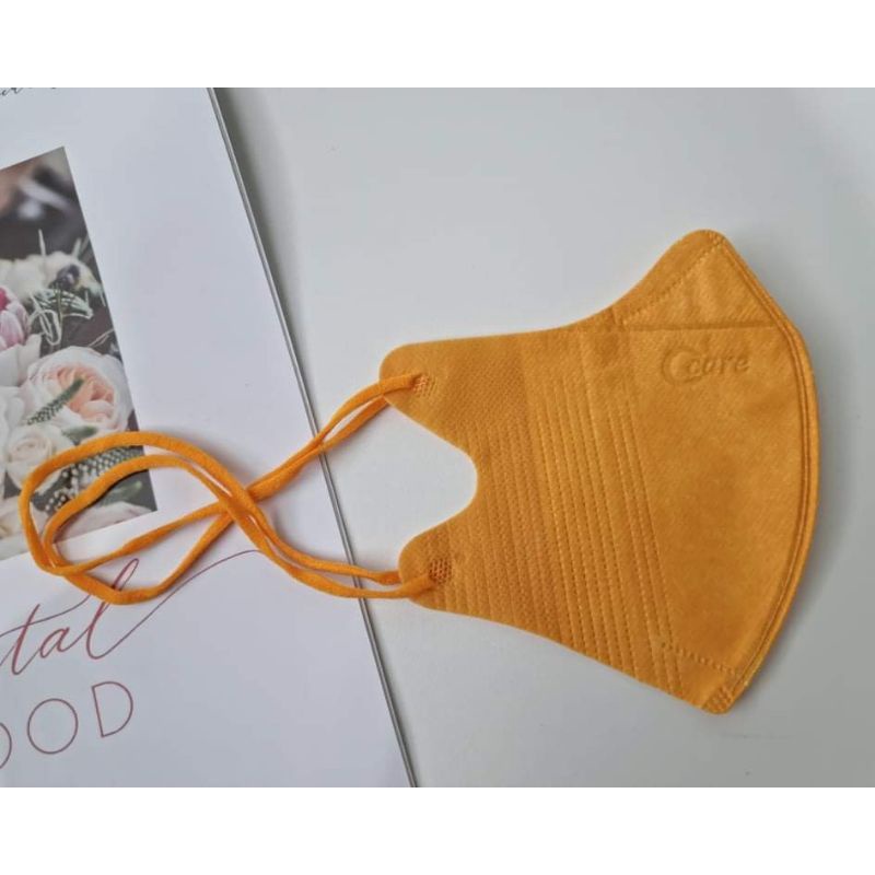 MASKER DUCKBILL HIJAB EARLOOP 3PLY /DUCKBILL HIJAB KEREN GARIS/DUCKBILL EARLOOP-Gold Elegant Hijab