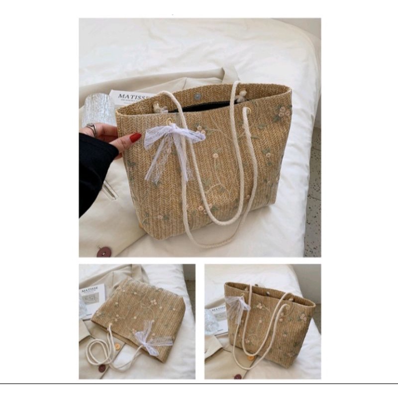 [ READY STOCK ] Safira Bag / Tas anyaman bahu aesthetic